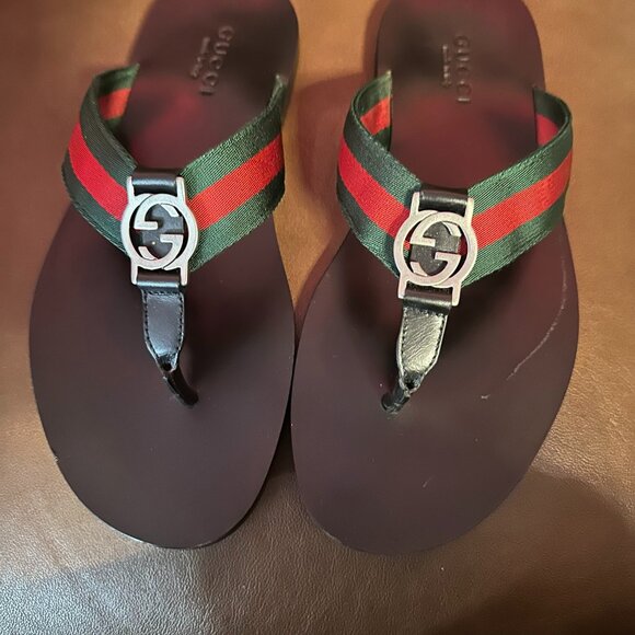 GUCCI MEN'S THONG SANDAL WITH WEB - Picture 5 of 12